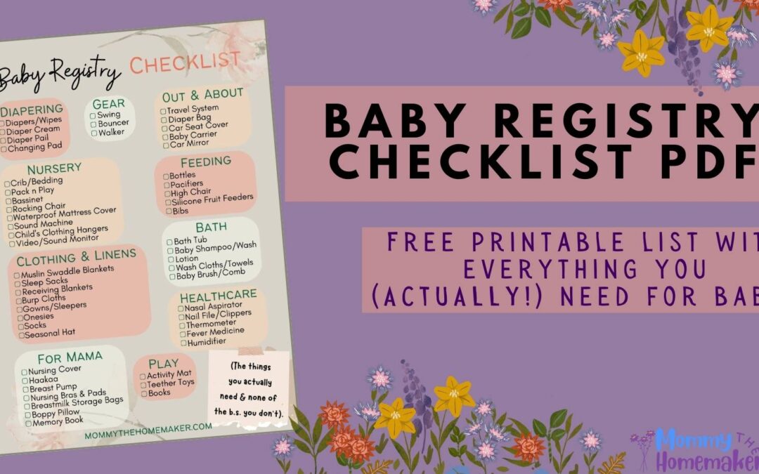 Baby Registry Checklist PDF Free Printable