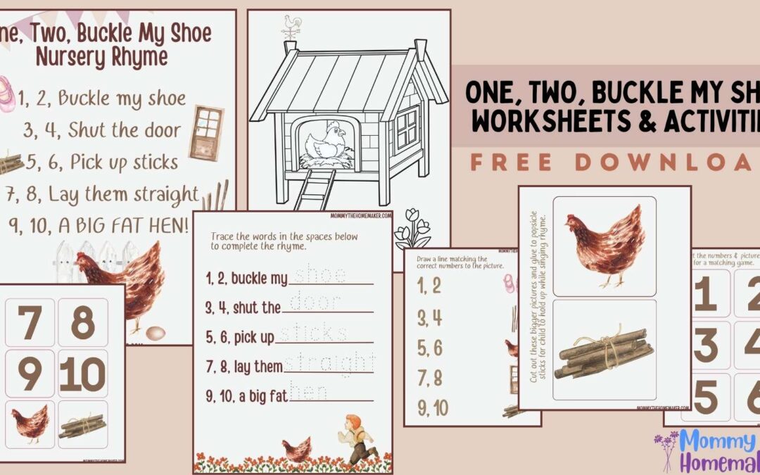 One Two Buckle My Shoe FREE Printable With Activities