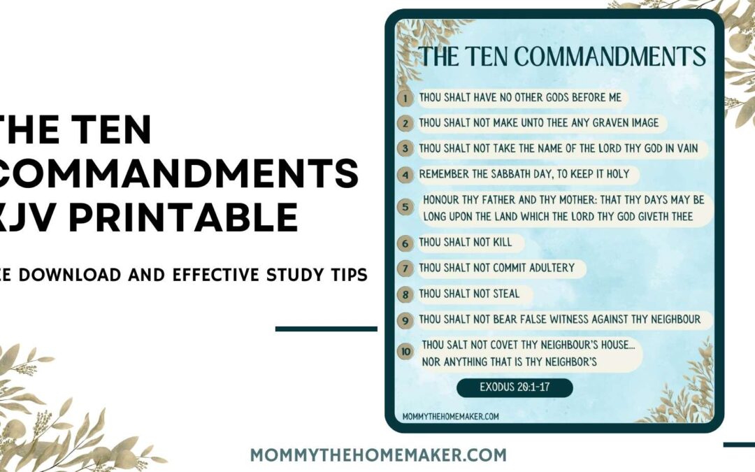 The Ten Commandments KJV (Free Printable PDF)