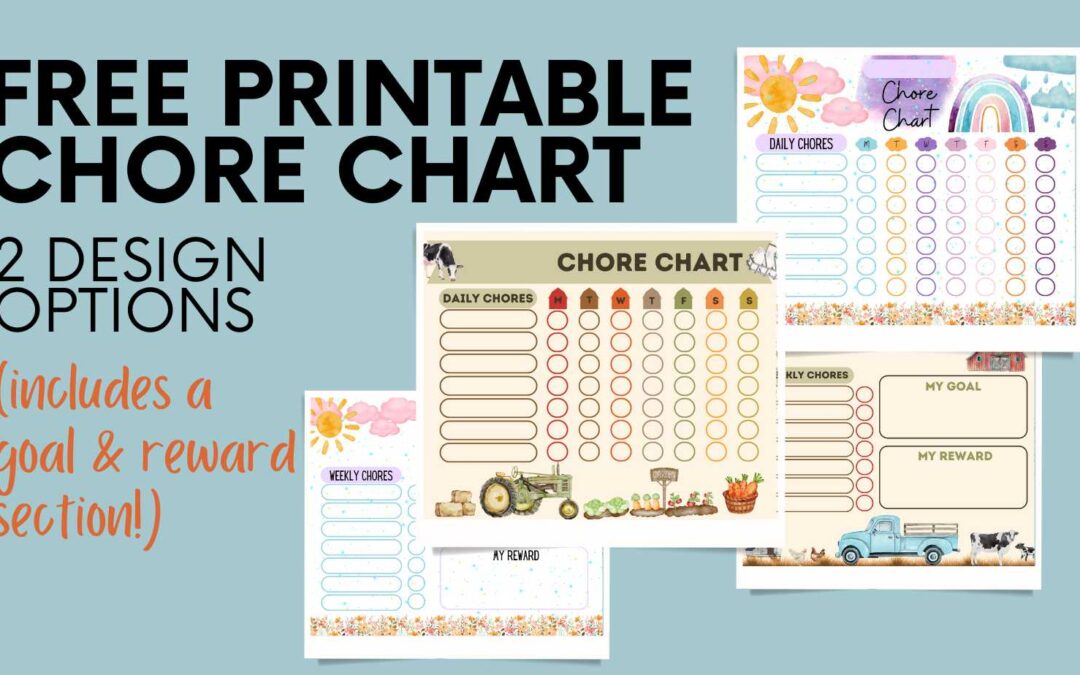 TWO Printable Chore Charts for Kids (FREE DOWNLOAD 2024)