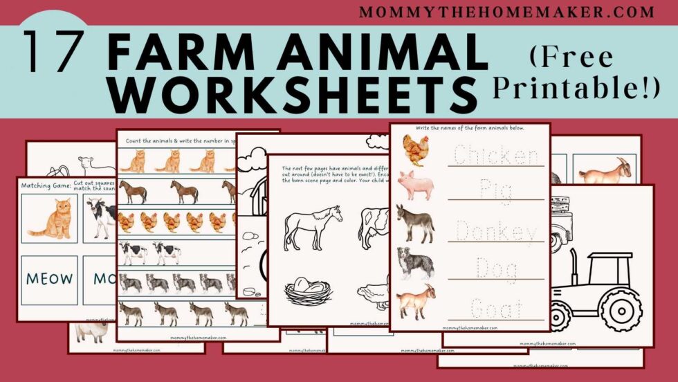 17 Farm Animal Worksheets for Kids (Free Printable!) - Mommy the Homemaker