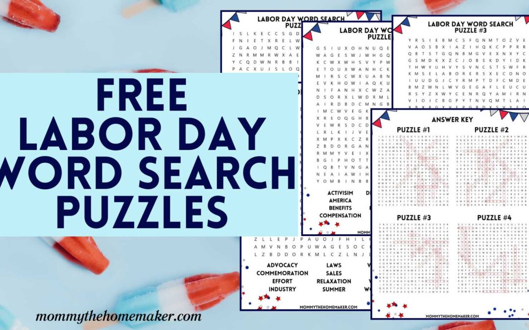 FREE PRINTABLE Labor Day Word Search Puzzles