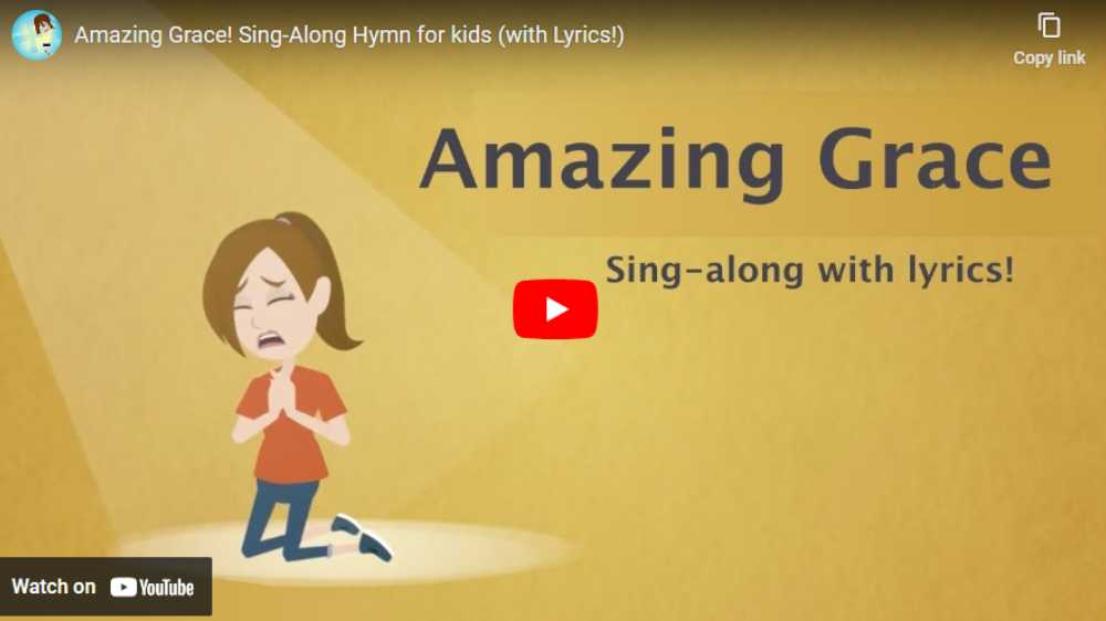 graphic for the kids version of the Christian song amazing grace