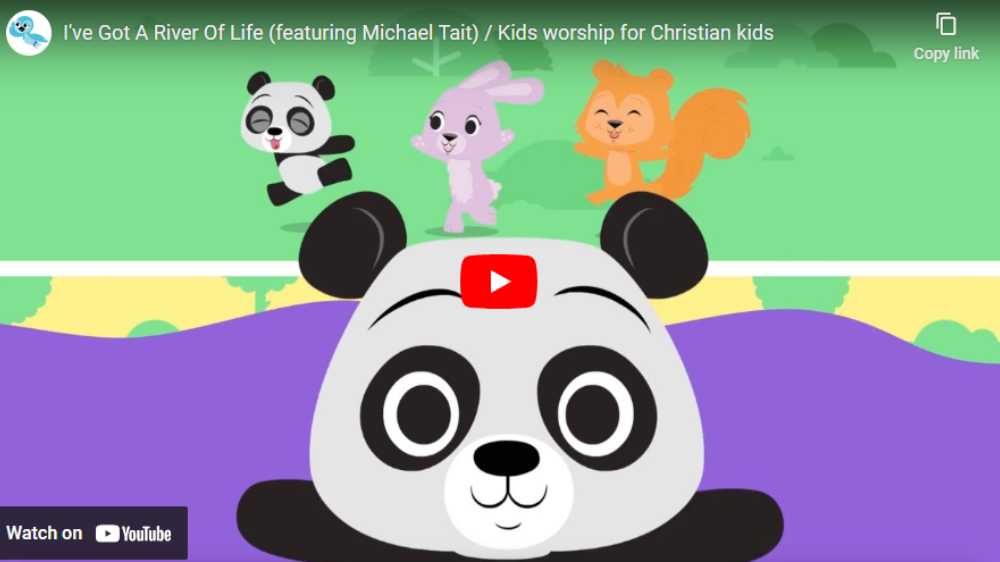 graphic for the kids sunday school song I've got a river of life