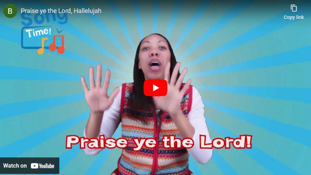 graphic for the bible song praice ye the Lord hallelujah 
