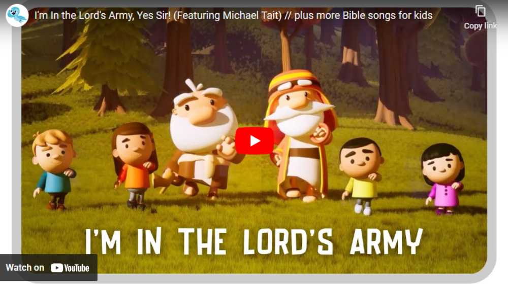 I'm in the Lord's army bible song for kids graphic
