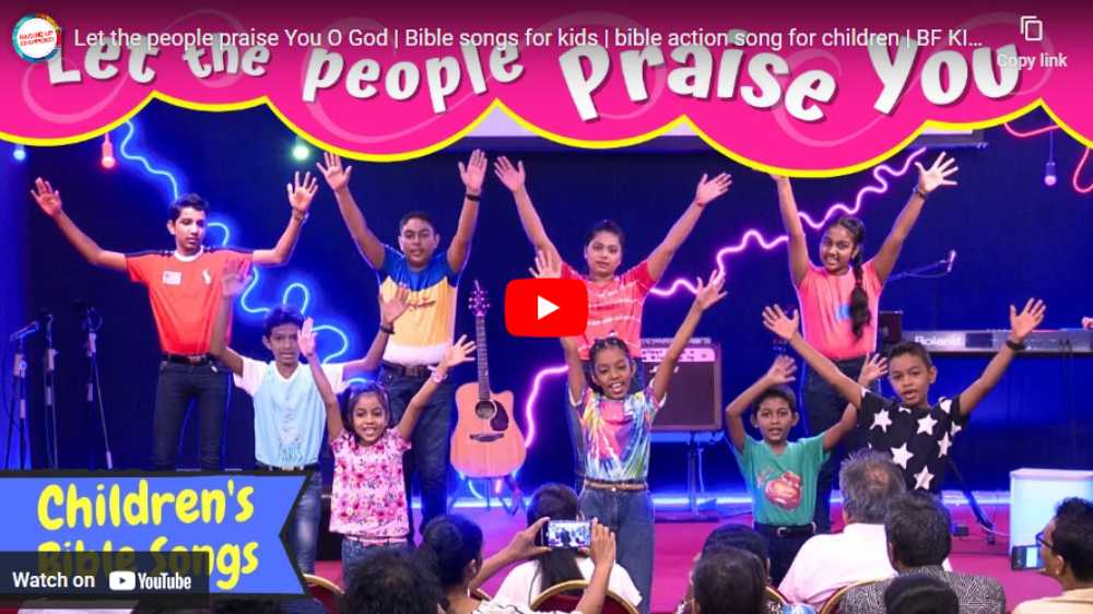 graphic for the kids song let the people praise you O God