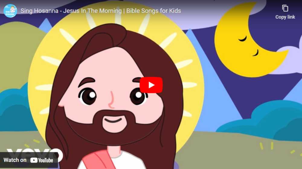 Jesus in the morning bible song graphic