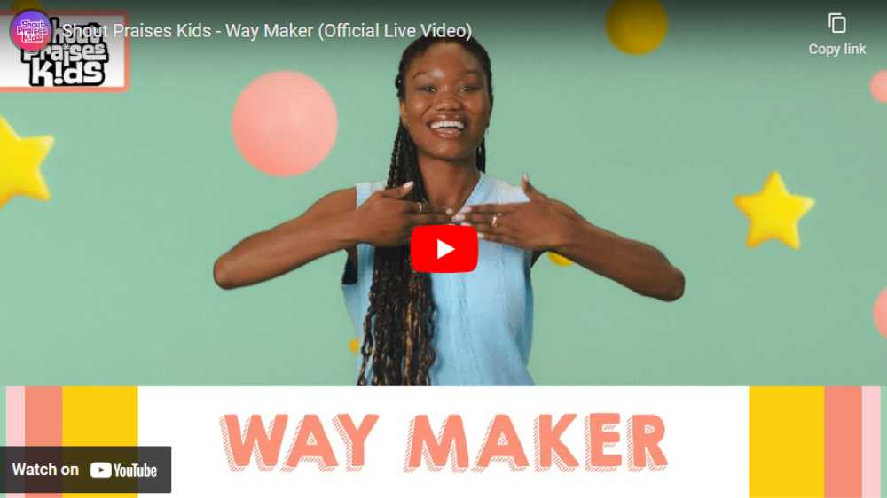 graphic for the kids song way maker
