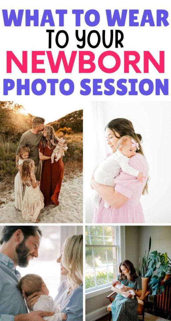 collage of four pictures of moms holding their newborn babies