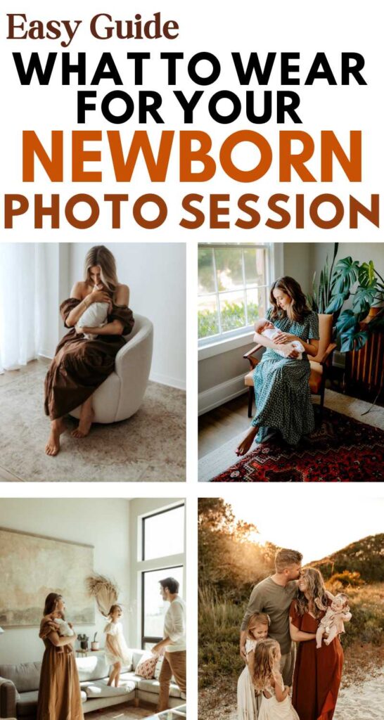 collage of four pictures of moms holding their newborn babies