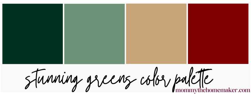 graphic of color swatch greens, tan, and red