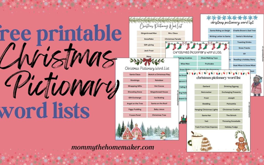 Fun Christmas Pictionary Lists (Free Printable)