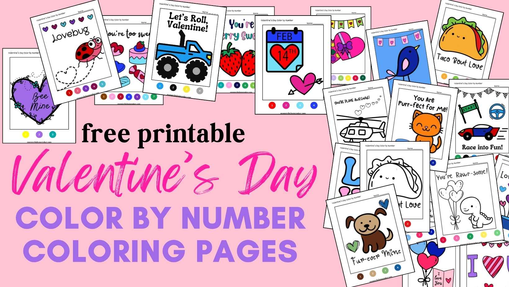 Valentines Day Color by Number (22 Free Printables!) - Mommy the Homemaker